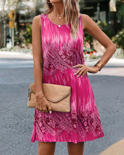 Paisley Print A Line Dress