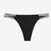 High Leg Ladder Cut Thong Bikini Bottom