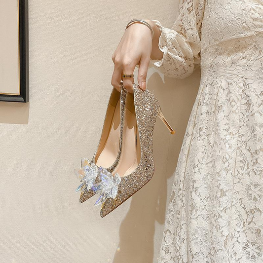 Crystal Rhinestones Bridal Pumps Evening Heels