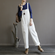 Plus Size Vintage Women Corduroy Loose Overall