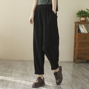 Elastic Waist Corduroy Cotton Handmade Pants