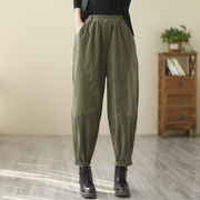 Elastic Waist Corduroy Cotton Handmade Pants