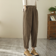 Elastic Waist Corduroy Cotton Handmade Pants