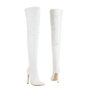 Stiletto Heel Thigh High Boots in Patent Bright Leather