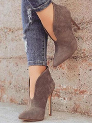 Suede Pointed Toe Ankle Boots