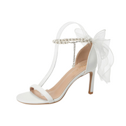 Ankle Strap Stiletto Bow Prom Heel