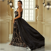 One Shoulder Cloak Sequin Prom Dress