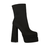 Side Zipper Chunky Heel Plain Platform Boots