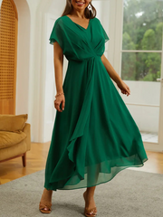 Sea Green Short Sleeve Maxi Dress