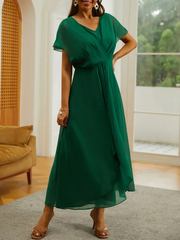 Sea Green Short Sleeve Maxi Dress