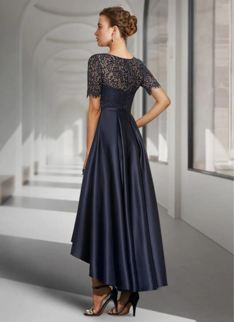 Navy Lace Patchwork Maxi Dress