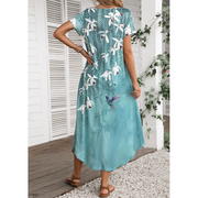 Turquoise Pocket Floral Print Shift Dress