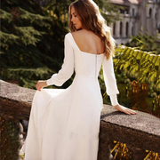 White Simple Causal Wedding Dress