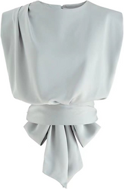 Satin Tie Back Sleeveless Top