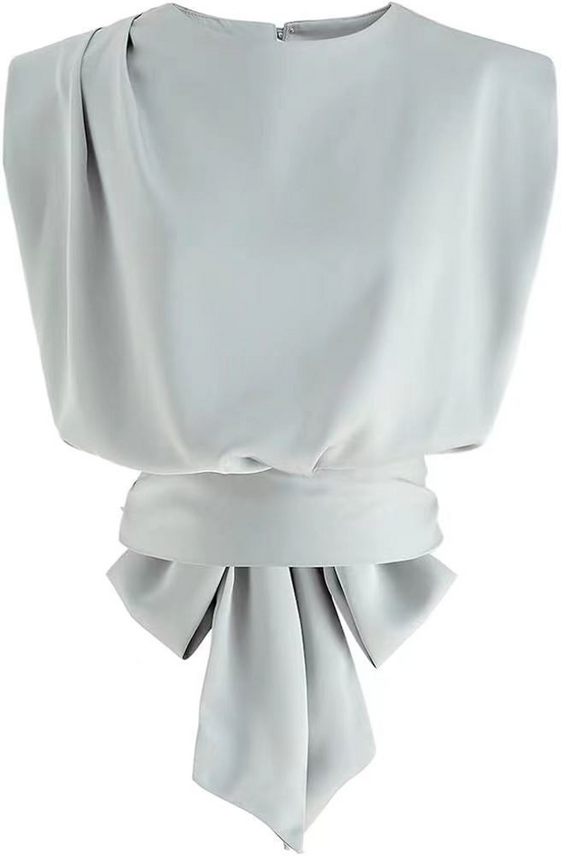 Satin Tie Back Sleeveless Top