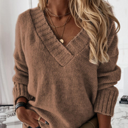 V-Neck Long Sleeves Acrylic Sweaters