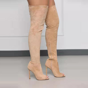 Thigh High Peep Toe High Heel Boot