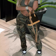 Plus Size Camouflage Print Cargo Pants