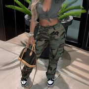 Plus Size Camouflage Print Cargo Pants