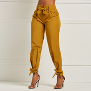 Bowknot Plain Women's Pencil Pants