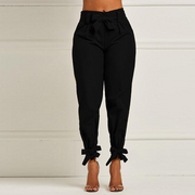 Bowknot Plain Women's Pencil Pants