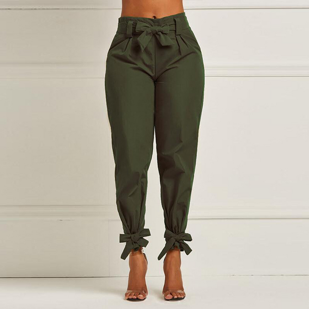 Bowknot Plain Women's Pencil Pants