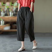 Elastic Waist Summer Linen Harem Pants