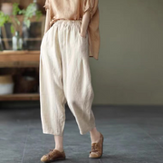 Elastic Waist Summer Linen Harem Pants