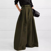 Loose High Waisted Solid Color Wide Leg Pants