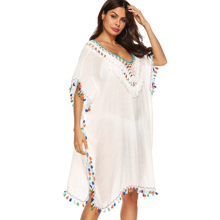 White Swim BohoFeel Open Stitch Cover Up