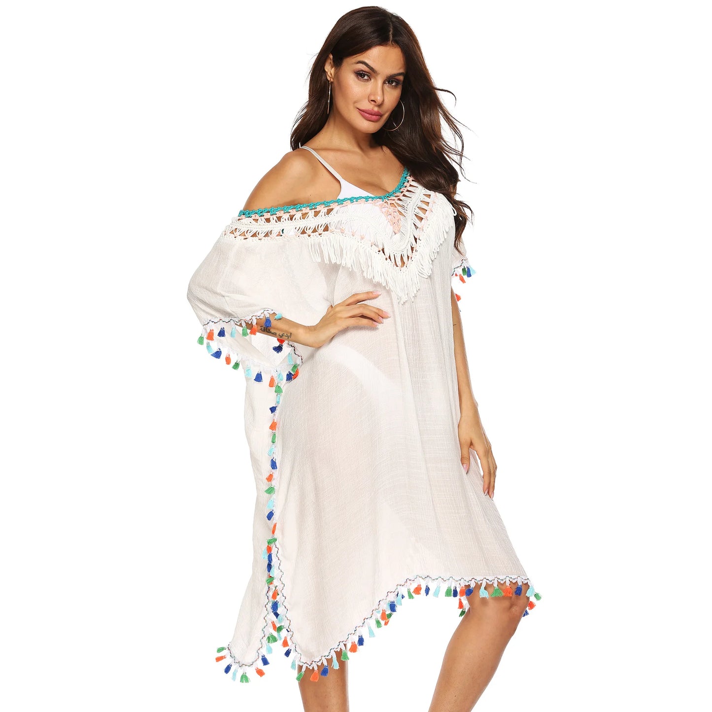 White Swim BohoFeel Open Stitch Cover Up