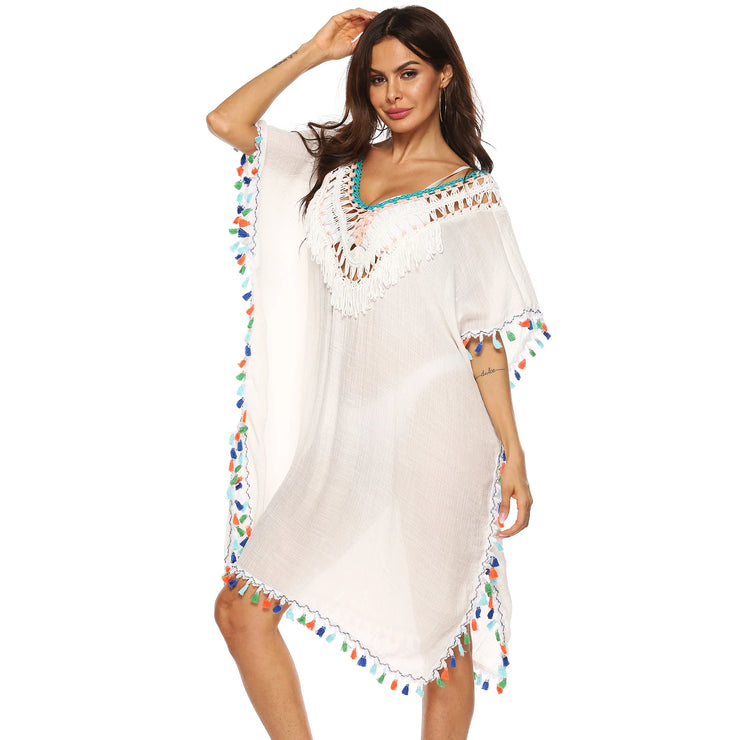 White Swim BohoFeel Open Stitch Cover Up