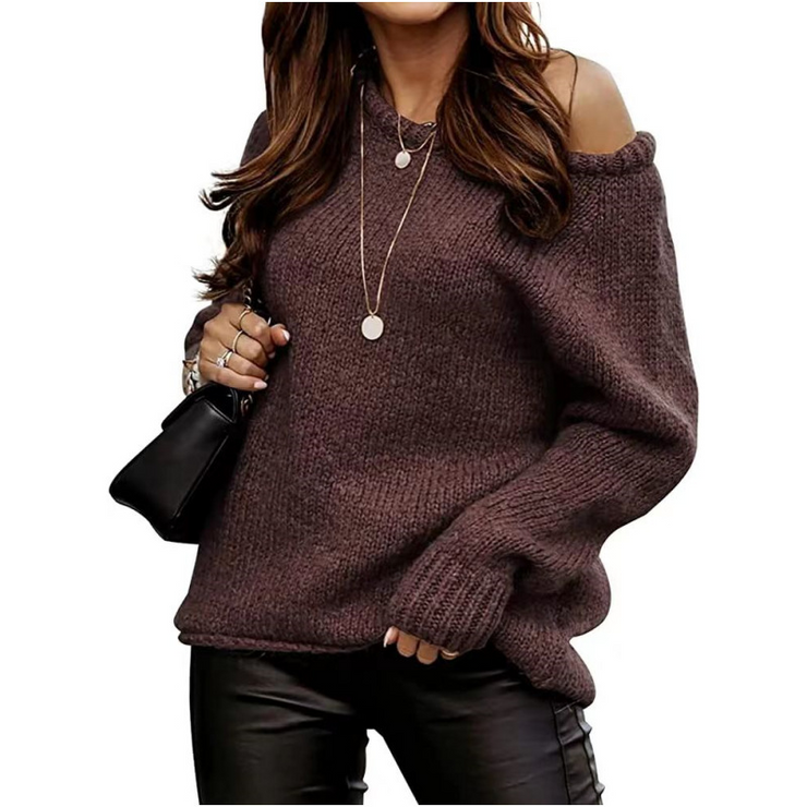 Off Shoulder Knitted Sweater