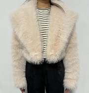 Faux Fur Oversized Collar Coat