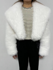 Faux Fur Oversized Collar Coat