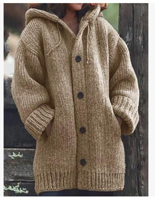 Oversized Hooded Full Sleeves Cardigan