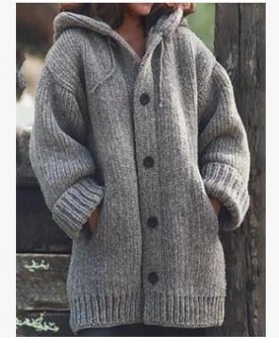 Oversized Hooded Full Sleeves Cardigan