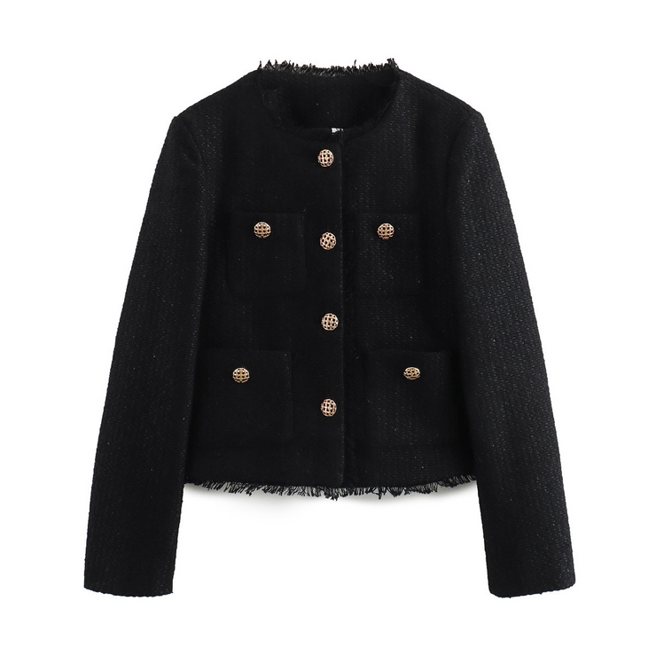 Tweed Button Front Jacket