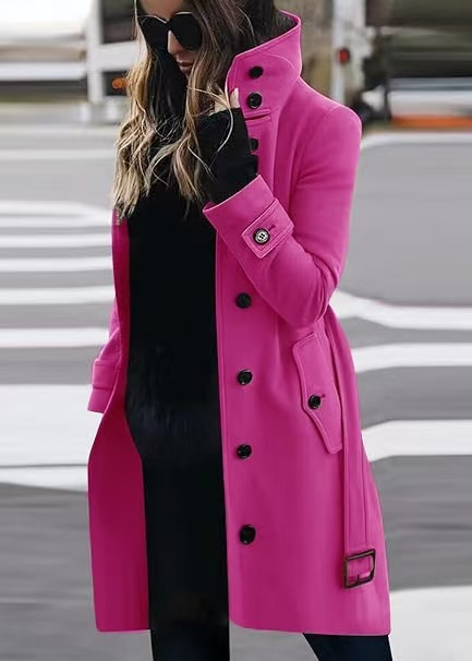 High Neck Belted Trench Coat