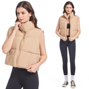 Solid Zip Up Puffer Vest