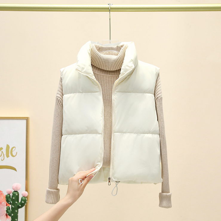 Solid Zip Up Puffer Vest