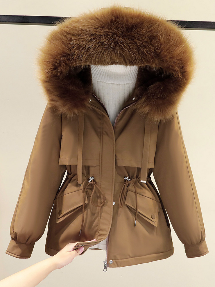 Faux Fur Hooded Parka Coat