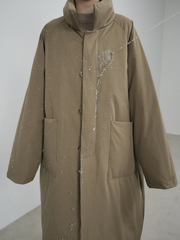 Stand Collar Full Sleeves Long Coat