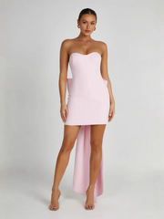 Strapless Bow Back Mini Dress