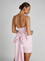 Strapless Bow Back Mini Dress