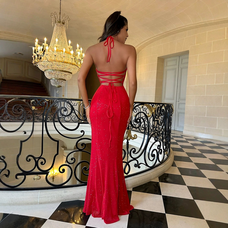 Red Sleeveless Long Slit Maxi Dress