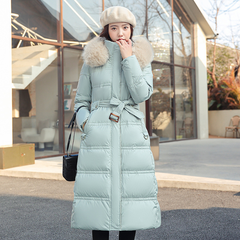 Luxurious Long Puffer Coat With Fur Hood