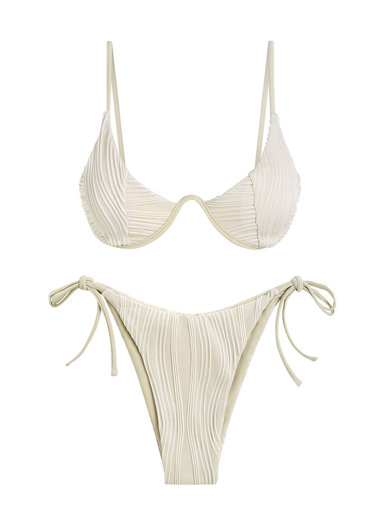 Ribbed Monowire Tie Side Bikini Swimwear