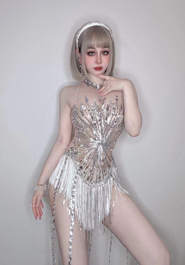 Crystal Fringe Bodysuit